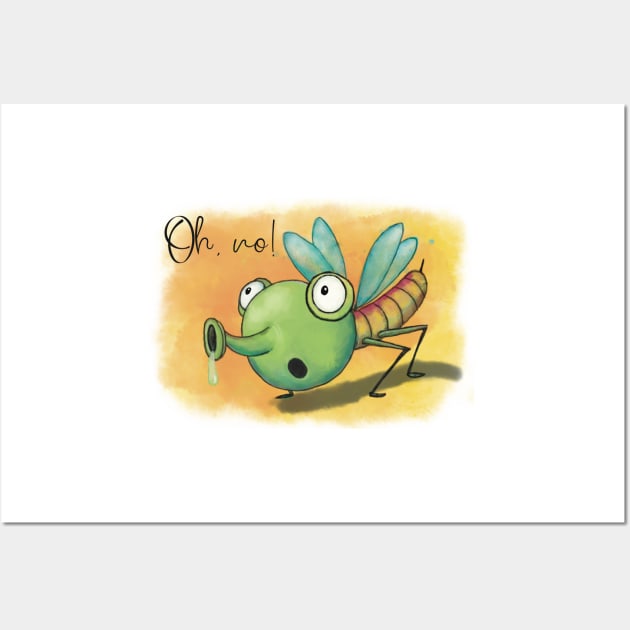 Funny cute fantasy mosquito Wall Art by marina63